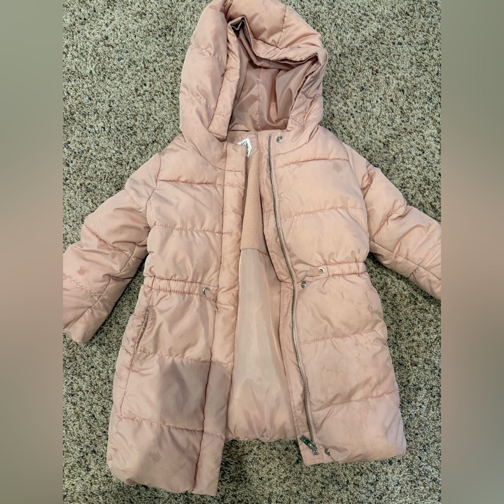 Baby GAP Pink Puffer Coat with Quilted Design
